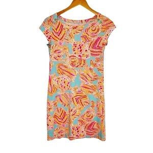 Lilly Pulitzer Loren Break-water Boatneck Dress XS Multicolor Short Sleeve